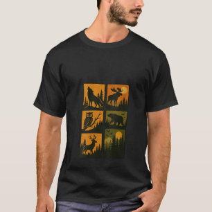 Dames Rendier Wilde Dieren Bos Dieren Silhouet T-shirt
