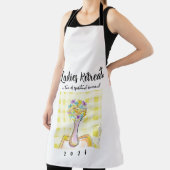 Dames Retreat ontwerp met bloemen op een tafel Schort (Insitu)