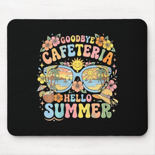 Dames retro afscheid cafetaria hallo zomer strand muismat (Voorkant)