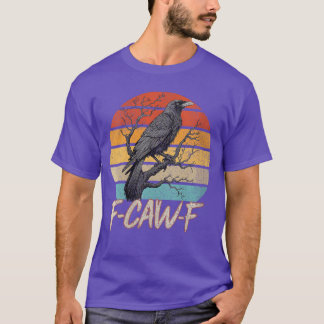 Dames Retro awF Grappige Kraai Vogel Grunge Design T-shirt