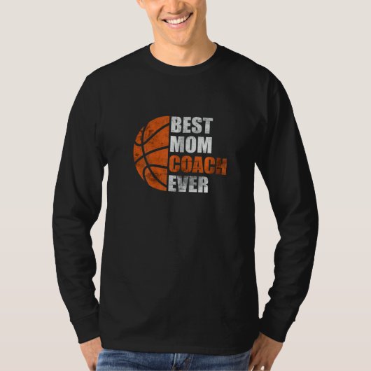 Dames Retro Beste Basketbal Moeder Coach Ooit Moed T-shirt (Voorkant)