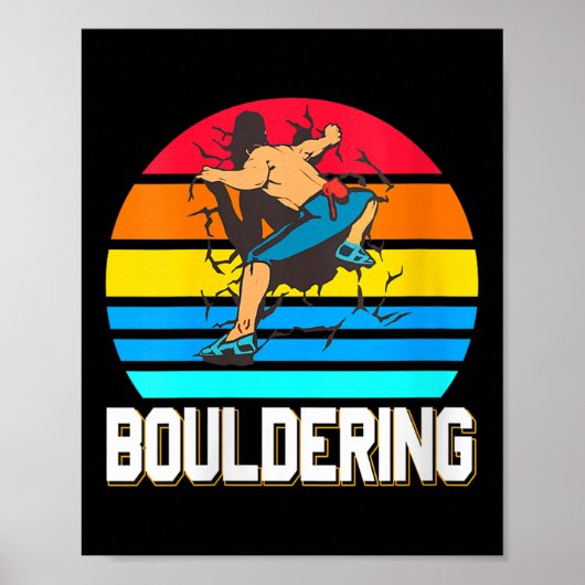 Dames Retro Bouldermuur Smash Indoor Klimmen Poster (Voorkant)