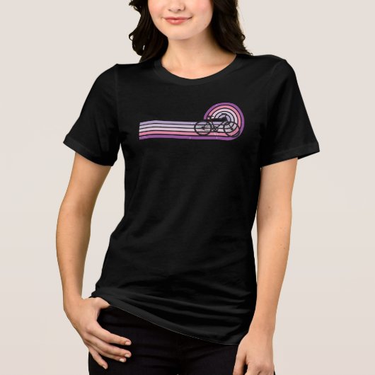 Dames Retro Fiets Tri-Blend Shirt (Voorkant)