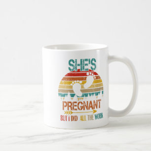 Dames Retro Funny Ze is zwanger maar ik Di Koffiemok