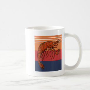 Dames Retro Garnaal Vibes Grappig Marien Zeevoedse Koffiemok