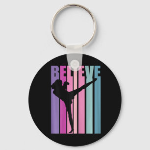 Dames Retro Kickboksen Dames Kickboxer Bokshandsch Sleutelhanger