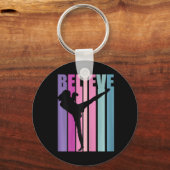 Dames Retro Kickboksen Dames Kickboxer Bokshandsch Sleutelhanger (Voorkant)