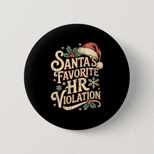 Dames Retro Sarcastische Hr Overtreding Kerstmis Ronde Button 5,7 Cm (Voorkant)