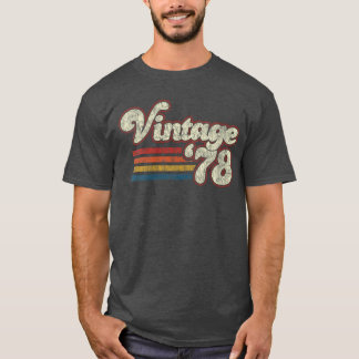 Dames Retro Vintage 1978 44 Verjaardag VNeck vrien T-shirt