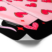 Dames Retro Zes Zeven 67 Meme Valentijnsdag Spelen Poster (Hoek)