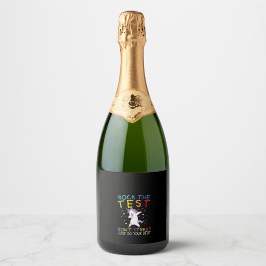 Dames Rock De Test Funny School Professor Leraar Sparkling Wijnetiket (Voorkant)