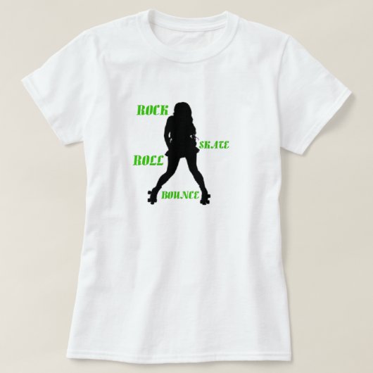 Dames Rock Schaats Roll Bounce T-Shirt - Groen (Design voorkant)