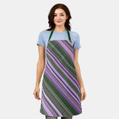 Dame's Rockets Paarse en Groene Streep Schort (Gedragen)