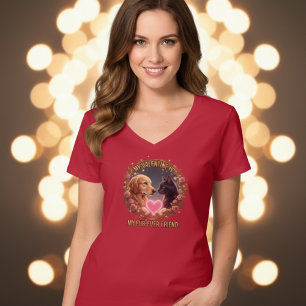 Dames Rode Bont Ever Friend Huisdier Valentijnsdag T-shirt