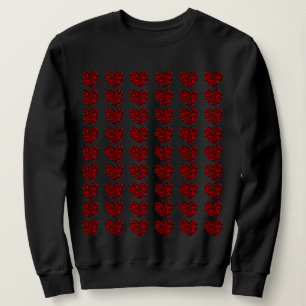 Dames Rode Harten Zwarte Sweatshirt