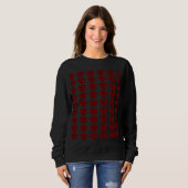 Dames Rode Harten Zwarte Sweatshirt (Voorkant volledig)