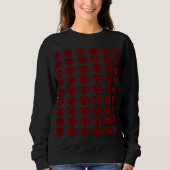 Dames Rode Harten Zwarte Sweatshirt (Voorkant)
