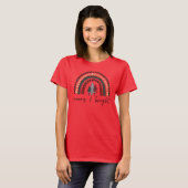 Dames Rode Merry and Bright Kerst T-Shirt (Voorkant volledig)