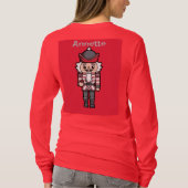 Dames Rode Notenkraker Kerst T-shirt (Achterkant)
