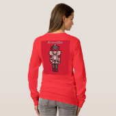 Dames Rode Notenkraker Kerst T-shirt (Achterkant volledig)