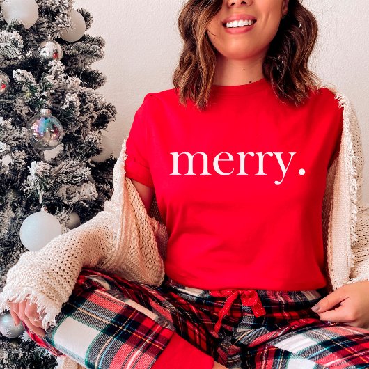 Dames Rode Vrolijk Kerstfeest T-shirt