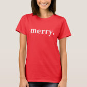 Dames Rode Vrolijk Kerstfeest T-shirt (Voorkant)