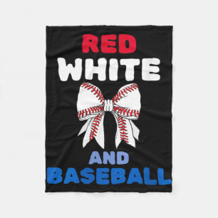 Dames rode witte en honkbal coquette strik fleece deken