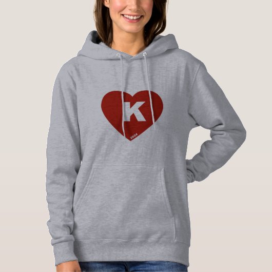 Dames Rood & Wit K-Hart Hoodie (Voorkant)