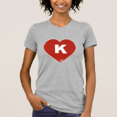 Dames Rood & Wit K-Hart T-shirt met korte mouwen (Voorkant)