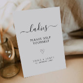 Dames Room Sign Sjabloon, minimalistisch trouwbord Kaart