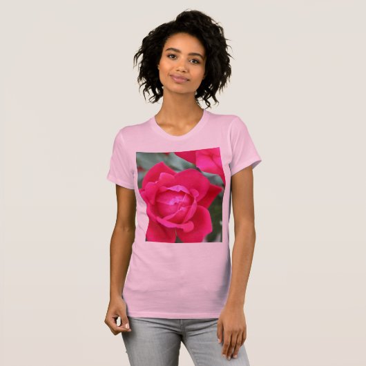 DAMES ROOS DUBBELZIJDIG T-SHIRT (Voorkant volledig)