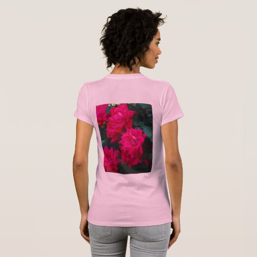 DAMES ROOS DUBBELZIJDIG T-SHIRT (Achterkant volledig)