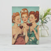 dames roosteren met wijn kaart (Staand voorkant)