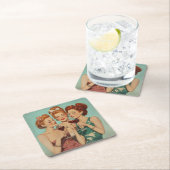  dames roosteren met wijn kartonnen onderzetters (Insitu)