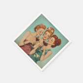  dames roosteren met wijn servet (Hoek)