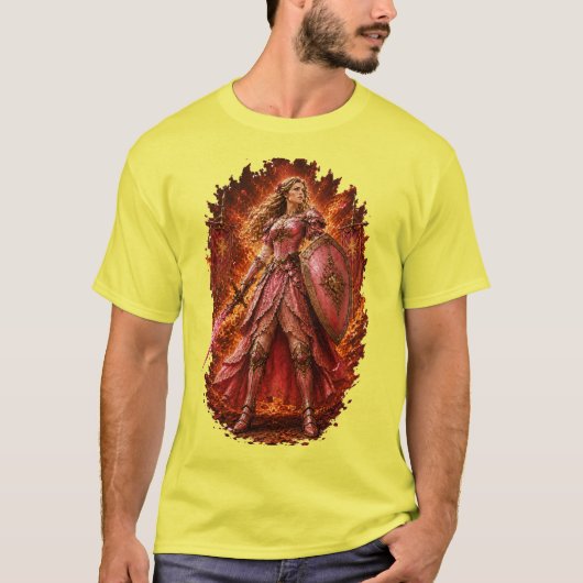 Dames Rosaline Stralende Fantasy Krijger T-Shirt (Voorkant)