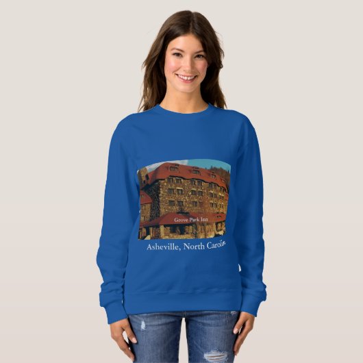 Dames Royal Blue Sweatshirt met Grove Park Inn (Voorkant volledig)