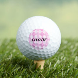 Dames roze Argyle Golf Balls Golfballen