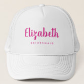 Dames Roze Bruidsmeisje Bachelorette Feest Team Trucker Pet (Voorkant)