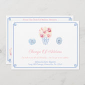 Dames roze en blauwe gember Rozen Nieuw adres Aankondiging (Voorkant / Achterkant)