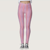 Dames Roze en Paarse Gestreepte Leggings (Voorkant)