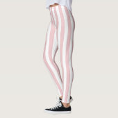 Dames roze en witte streep leggings (Links)