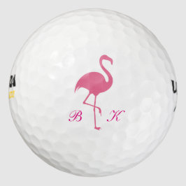 Dames Roze Flamingo Monogram Golfballen