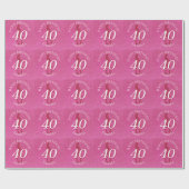 DAMES ROZE GLITTER GROOT VERJAARDAGSFEest Cadeaupapier (Vlak)
