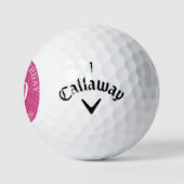 DAMES ROZE GLITTER GROOT VERJAARDAGSFEest Golfballen (Logo)