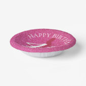 DAMES ROZE GLITTER GROTE VERJAARDAG PAPIEREN KOMMEN (Gebogen)