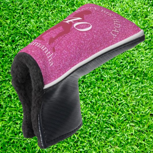 DAMES ROZE GLITTER VERJAARDAG GOLFHEADCOVER