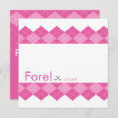 Dames roze Golf Argyle Kaart (Voorkant / Achterkant)