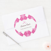 Dames Roze Golf Argyle Ronde Sticker (Envelop)