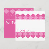 Dames roze Golf Party Shower Argyle Kaart (Voorkant / Achterkant)